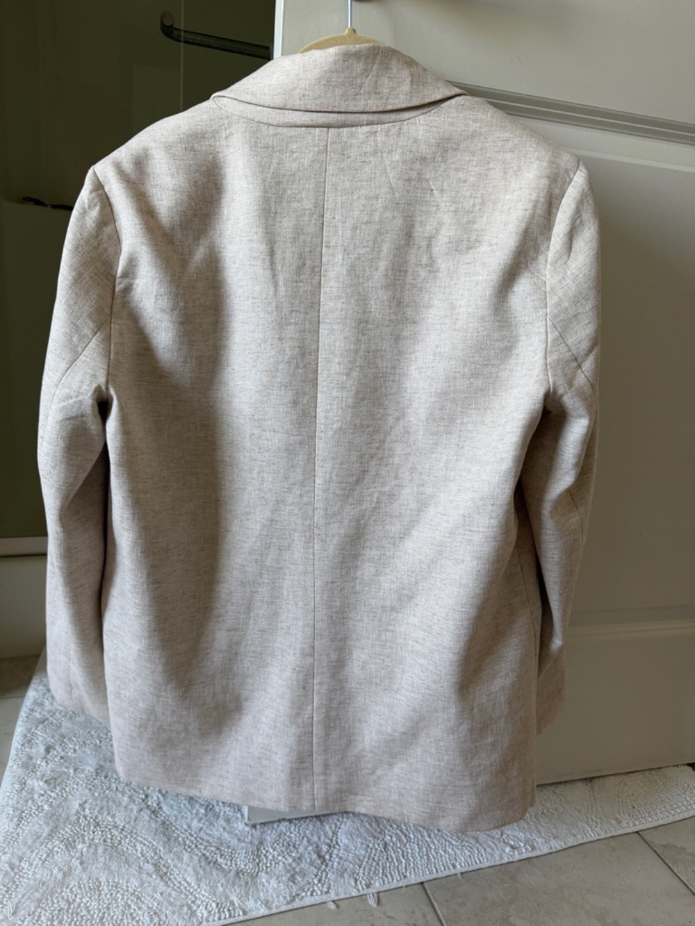 Abercrombie & Fitch Beige Linen-Blend Tailored Blazer Medium - Picture 3 of 4